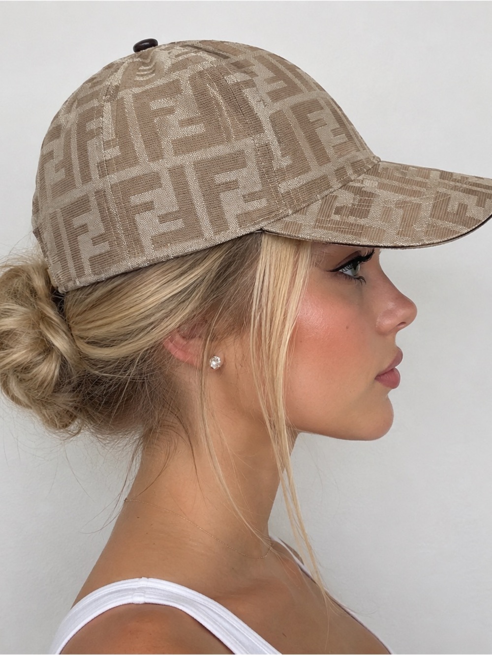 Fendi Beige Monogram Baseball Cap